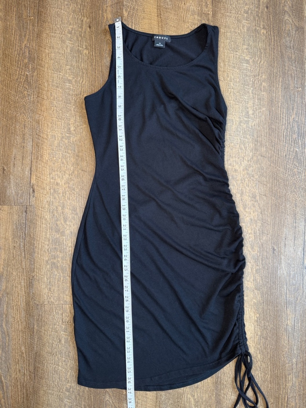 Trouvé Nordstrom Women’s Black Ruched Dress Size X-Small - Picture 4 of 9